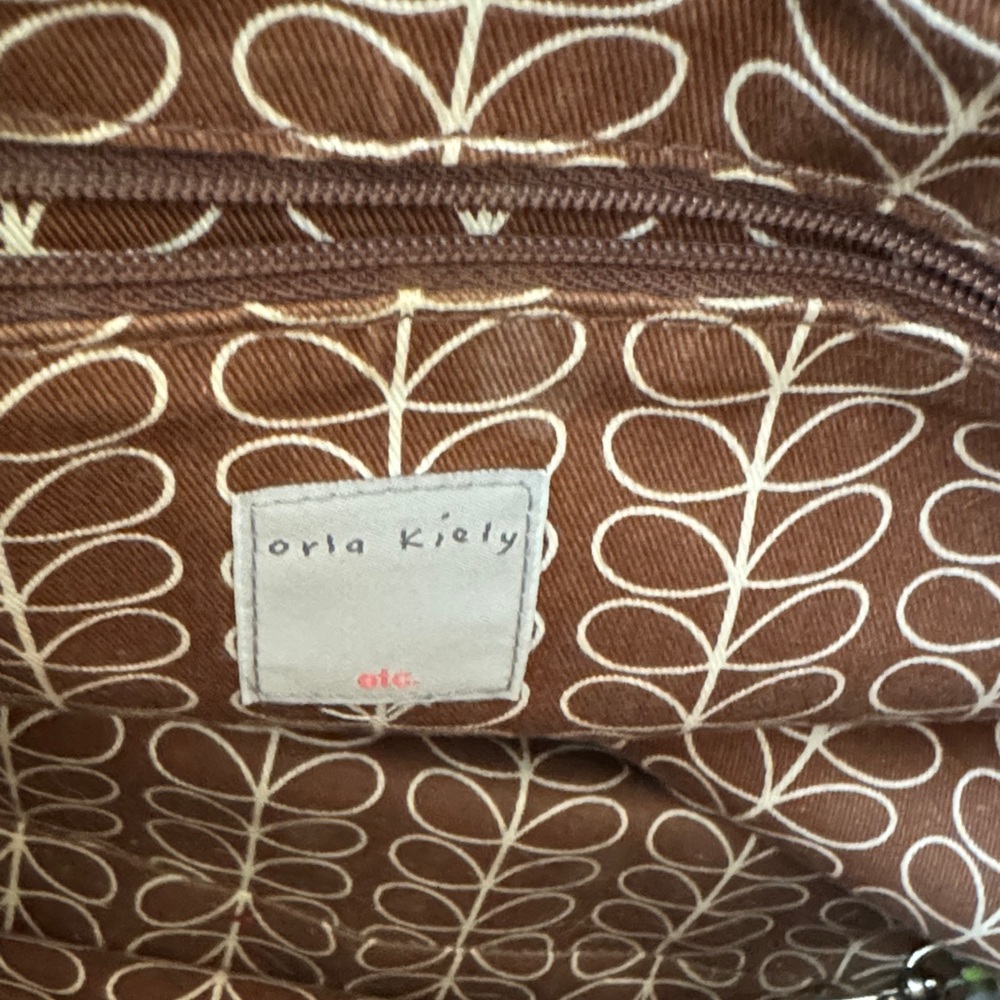 Orla Kiely Geometric Patterned Brown and Green Women's Bag - Picture 12 of 13